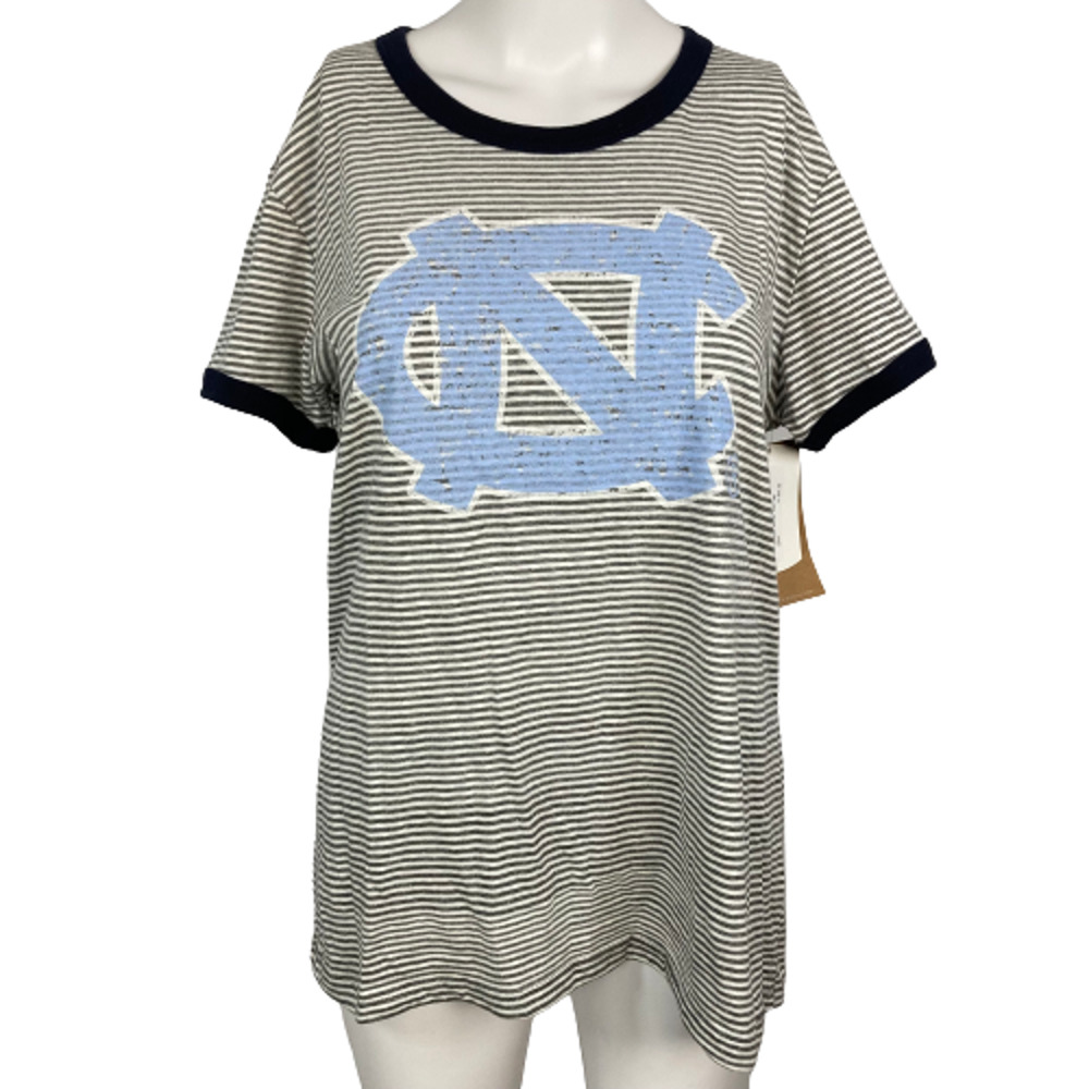 NWT Blue Eighty-Four Shirt Women Sz XL Gray Striped North Carolina Tar Heels Tee